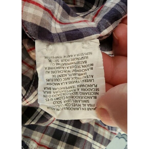 Mens 3XL Wrangler Short Sleeve Button Down Shirt Blue plaid Big and Tall - Picture 14 of 14